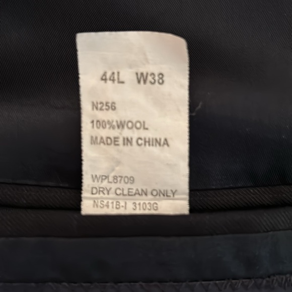 Nautica Men’s Size 44L Blazer Suit Coat 100% Wool Black Subtle Windowpane Plaid - Picture 6 of 11